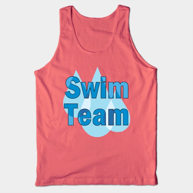 Swim Team Water Drops Tank Top by Barthol Graphics